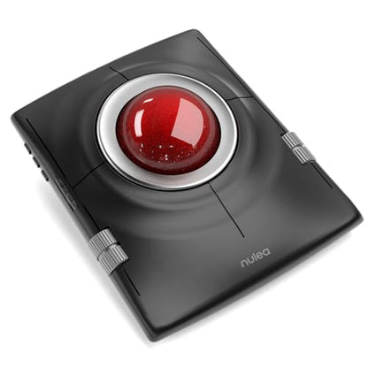Nulea Wireless Trackball Mouse Ergonomic 55mm Large Ball Ambidextrous | Rechargeable mouse with free spin scroll wheel,quiet clicks,Bluetooth USB connection,smooth tracking,PC Mac compatible