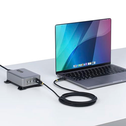 StarTech 6ft/2m USB-C to USB-C Screw Locking Cable (S2CEPR2M-USBSL-CABLE) | USB-IF Certified, 240W 5A PD 3.1 EPR, Side screw locking, USB 2.0 480Mbps, Ultra-Flexible, 2.0 Laptop, M2 screw lock, Black - size: 6 ft