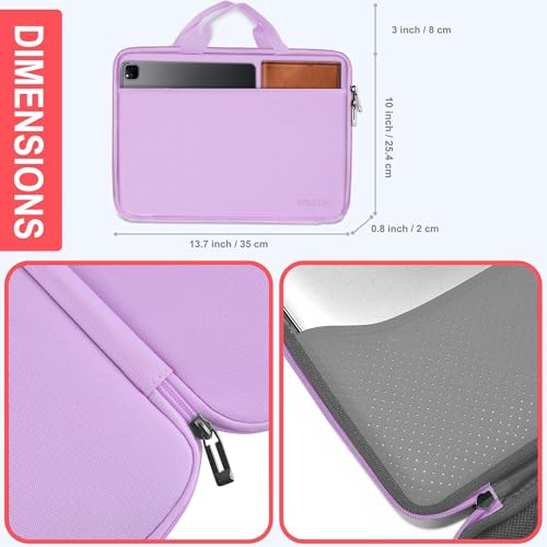 Hseok Laptop Case 13.3-14 Inch Sleeve,TSA Shockproof Computer Handbag,Compatible with MacBook Neo/Pro 14 M5/M4/M3/M2/M1,All Models 13.3" MacBook Air/Pro,XPS 13/14,Most 13-14 Notebooks,Purple - color: Purple