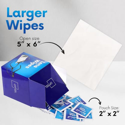 OPTEEL Screen Cleaner Wipes – Quick Dry, Streak-Free Screen Wipes for Electronics, Phones, Computers, Cameras, and All Lenses, Soft & Gentle, 300ct, Pre-Moistened & Individually Wrapped - size: 300 Count (Pack of 1)