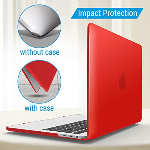 IBENZER Compatible with MacBook Pro 13 Inch Case M2 M1 2026 2025 2024 2023 2022 A2338 A2289 A2251 A2159 A1989 A1706 A1708, Hard Shell Case & Keyboard Cover for Mac Pro 13, Red, T13RD+1 - color: Red