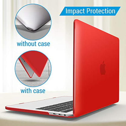 IBENZER Compatible with MacBook Pro 13 Inch Case M2 M1 2026 2025 2024 2023 2022 A2338 A2289 A2251 A2159 A1989 A1706 A1708, Hard Shell Case & Keyboard Cover for Mac Pro 13, Red, T13RD+1 - color: Red