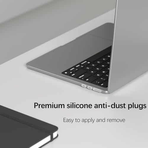 ProElife 7-Pcs Anti Dust Dirt Plug for MacBook Air 13 15 M5 Accessories | Clear, Protective Laptop Silicone Anti Dirt Protective Cover, Durable & Reusable, Custom Fit Design, Easy to Apply and Clean - color: Clear