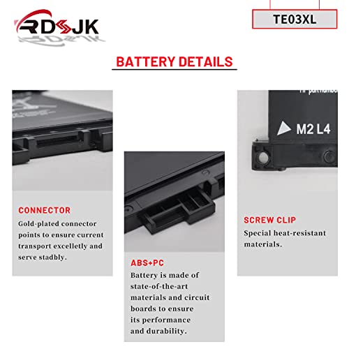 TE03XL 11.55V 61.6Wh Battery for HP Pavilion Notebook PC 15 Omen 15-AX033DX 15-AX000 Series 849910-850 HSTNN-UB7A 849570-541 849570-542 849570-543 TPN-Q173