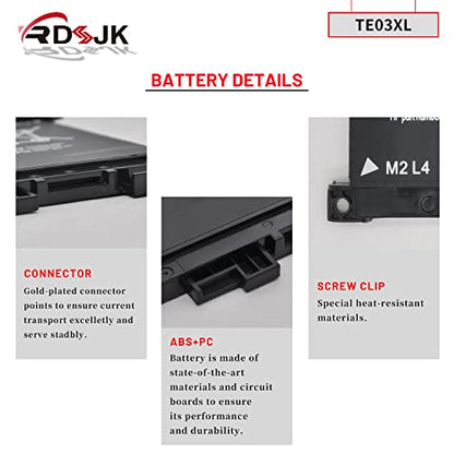 TE03XL 11.55V 61.6Wh Battery for HP Pavilion Notebook PC 15 Omen 15-AX033DX 15-AX000 Series 849910-850 HSTNN-UB7A 849570-541 849570-542 849570-543 TPN-Q173