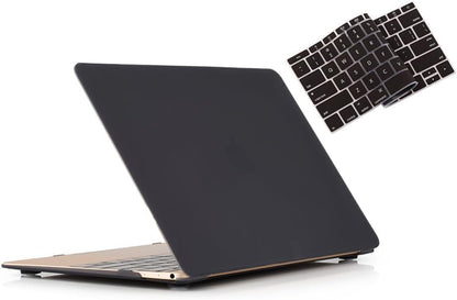 Compatible with MacBook 12 Inch A1534 - Slim Snap On Hard Shell Protective Cover and Keyboard Cover (Black) - color: Black