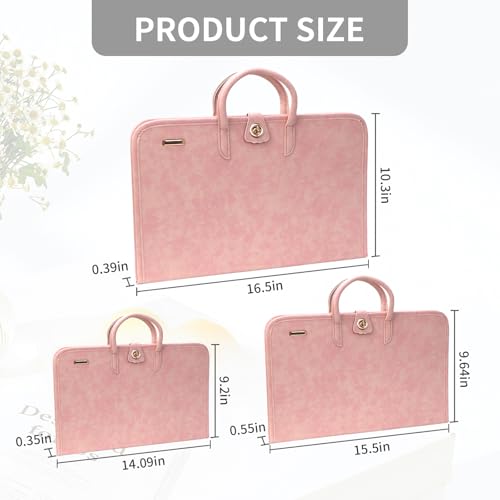 PU Laptop Sleeve Pink with Handle Protective Case Laptop Bag - color: 15.6 Inch