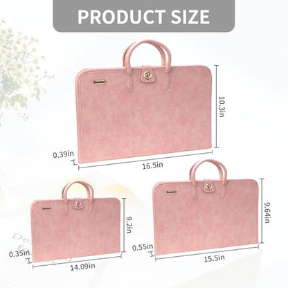 PU Laptop Sleeve Pink with Handle Protective Case Laptop Bag - color: 15.6 Inch