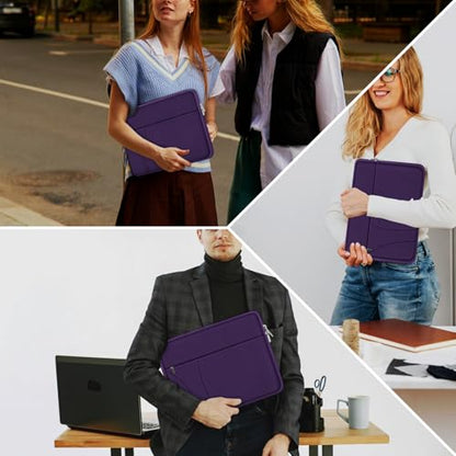 Laptop Sleeve Case 14 inch, Slim Traveling Laptop Cover with Zippered Pocket, Shockproof Protective Carrying Briefcase Computer Bag for 14" MacBook Air/Pro, HP, Dell, Lenovo, Acer, Dark Purple - color: Dark Purple, size: 14 inch
