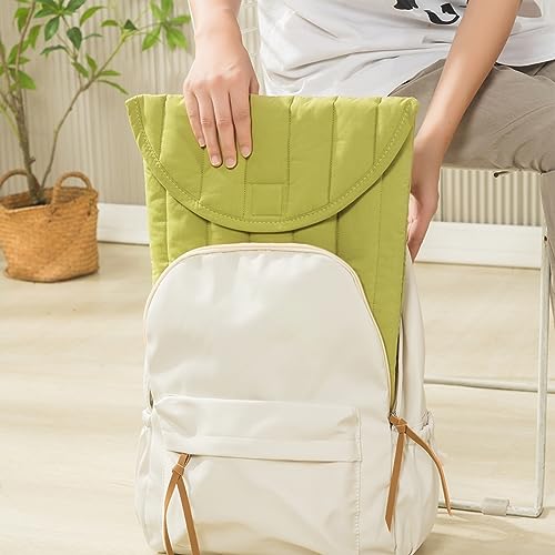 Puffy Laptop Sleeve 11-12 Inch, Soft Laptop Case, Green | Compatible with 15-16 Inch Macbook Pro/Air, Asus/Dell Xps/Lenovo Laptops, Protective Carrying Bag for Women and Men - color: Streak-Green, size: 11/12