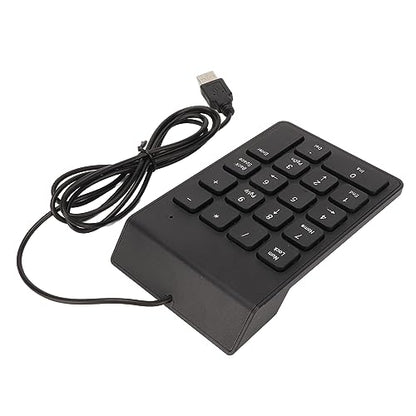 Wired Number Pad 18 Keys, Ergonomic USB Mini Numeric Keypad, Plug and Play Quiet Typing for PC Laptop Desktop, 2 Pack (1PC) - size: 1PC