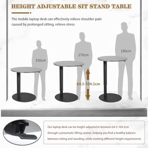Large Creative Oval Laptop Table, Household Simple Standing Table, Height Adjustable Sofa Desk, Side Desk for Office Home Bedroom Use(White) - color: White
