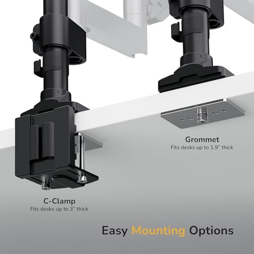 Mount-It! Ultrawide Monitor Arm, Heavy-Duty Gas Spring Desk Mount for 17–35” Curved Screens up to 33 lbs, Full Motion Height Adjustable Monitor Arm with USB 3.0 & Audio Ports, VESA 75/100/200