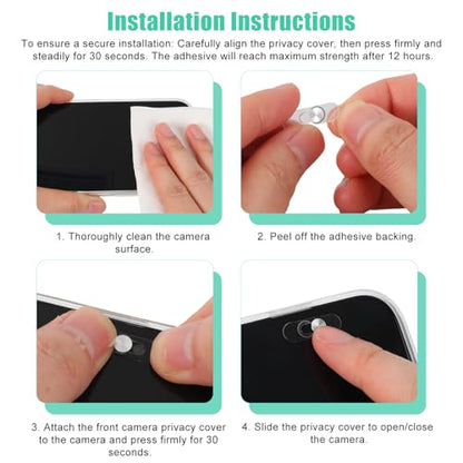 2pcs Single Front Slide Camera Cover Covers Webcam Blocker for Pixel/Galaxy | Keep Your Cell Phone Safe Camera Webcam Phones Parts Accessories Supplies Ultra-Thin Silver for Android Phones