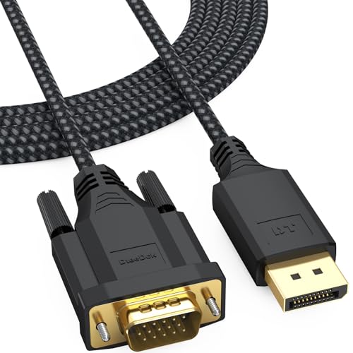 DisplayPort to VGA Cable 10ft, DP Display Port to VGA Adapter Cable Converter Male to Male Braided Cord for Monitor Desktop Laptop Display Projector HDTV - style: 10 Feet