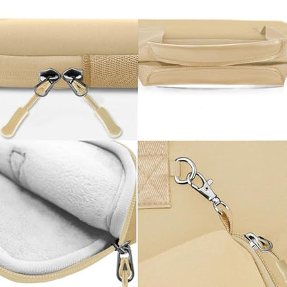 Hseok Laptop Sleeve 13.3-14 inch Case with Small Pouch, Neoprene Computer Bag Compatible with MacBook Neo/Pro 14 M5/M4/M3/M2/M1, Mac Air/Pro 13.3, XPS 14 and Most 13-14 inch Notebooks,Champagne - color: Champagne, size: 13"-14"