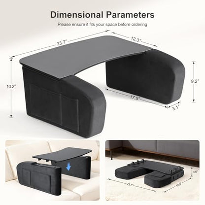 OPTIXCELL Lap Desk for Adults with Arm Rests,Ergonomic Laptop Pillow Stand for Bed,Couch,Floor - color: Black
