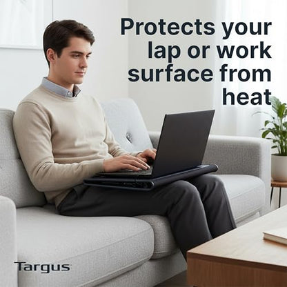 Targus Dual Cooling Fan Laptop Chill Mat, Best Notebook tray, adjustable Cooling Pad for 17-Inch Notebook, laptop stand for desk/bed/ lap with USB-A/ Mini USB cable to gadget, Black /Grey (AWE55GL) - style: Cooling Pad Black