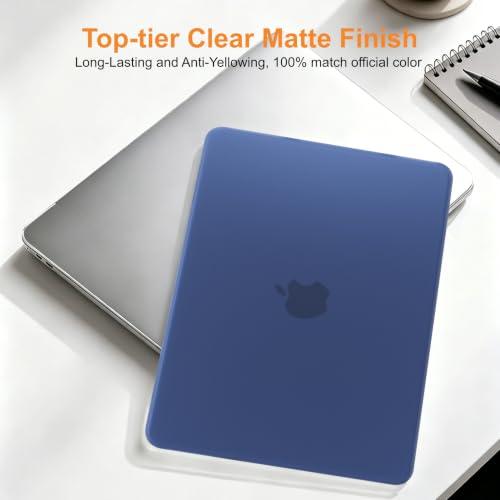 Matte Finish Case for MacBook Neo 13 inch 2026 Model A3404, Indigo Clear | Exact Fit Scratches & Fingerprints Resistant, Ultra-Thin Matte Frosted Protective Hard Shell Mac Neo Case and Keyboard Cover - color: Indigo Clear