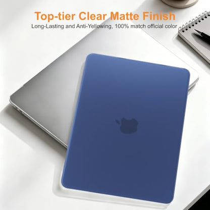 Matte Finish Case for MacBook Neo 13 inch 2026 Model A3404, Indigo Clear | Exact Fit Scratches & Fingerprints Resistant, Ultra-Thin Matte Frosted Protective Hard Shell Mac Neo Case and Keyboard Cover - color: Indigo Clear