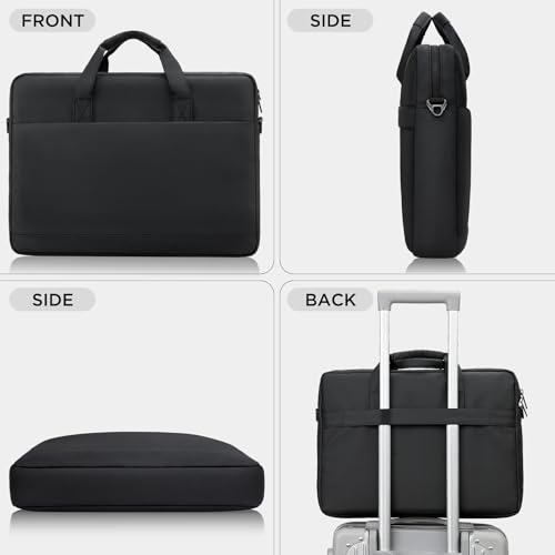14 15 inch Laptop Carrying Shoulder Bag Waterproof Briefcase Compatible with MacBook Acer ASUS HP Surface Dell Chromebook, Black - color: Black, size: 14"-15"