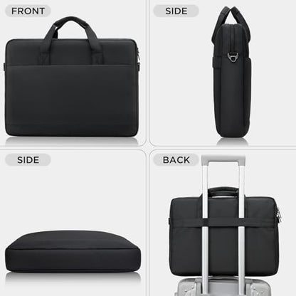 14 15 inch Laptop Carrying Shoulder Bag Waterproof Briefcase Compatible with MacBook Acer ASUS HP Surface Dell Chromebook, Black - color: Black, size: 14"-15"