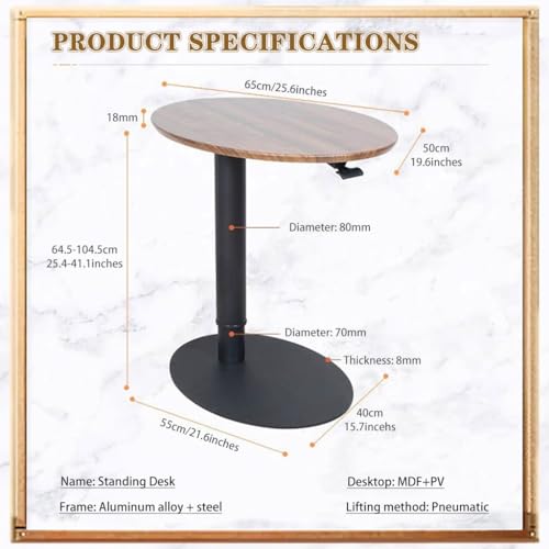 Large Creative Oval Laptop Table, Household Simple Standing Table, Height Adjustable Sofa Desk, Side Desk for Office Home Bedroom Use(Brown) - color: Brown