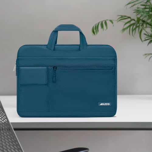 MOSISO Laptop Shoulder Bag Polyester Flapover Briefcase Sleeve Case | Compatible with MacBook Neo 13 inch 2026/Air 13.6 inch M5 M4 M3 M2 2026-2022/Air 13 M1 2022-2018/Pro 13 M2 M1 2026, Deep Teal - color: Deep Teal, size: 13 inch