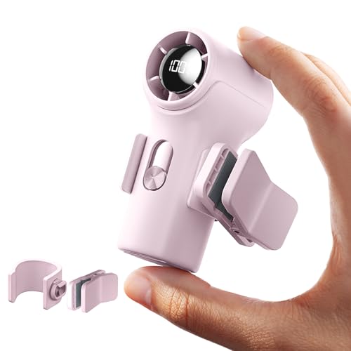 Mini Portable Clip on Fan,100 Speeds 18000 RPM High Velocity Personal Fans with LED Display,USB Rechargeable Small Handheld Fan with Lanyard for Travel,Indoor,Outdoor - color: Purple