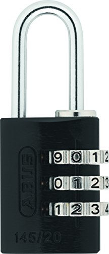 ABUS 145/20 Non-TSA Small Combination Lock for Luggage, Backpack, Resettable, Black - color: Black, size: 20 mm