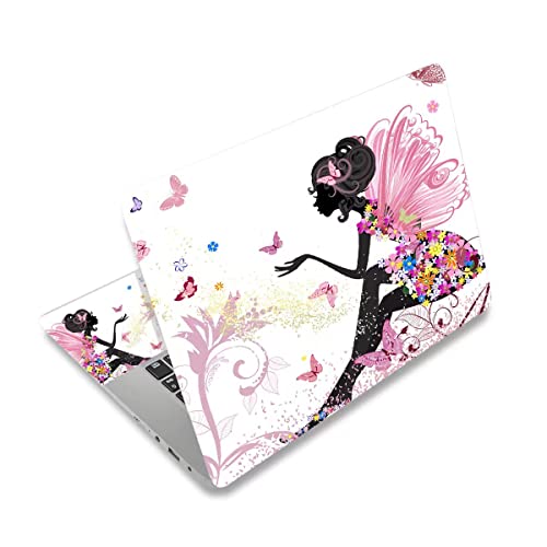 ARTSO 15.6 inch Laptop Notebook Skin Sticker Universal Soft Art Cover Decal Fits 12 13 13.3 14 15 15.4 15.6 inch Laptop Protector,Easy to Apply, Reusable, Pink Butterfly Girl - color: Pink Butterfly Girl