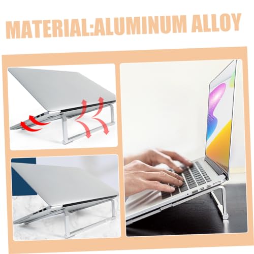 LALAFINA Foldable Desk Mount Laptop Stand Holder for Various Laptop Portable Ergonomic Computer Stand with Compact Metal Design Space Saving Notebook Riser for Comfortable Viewing and