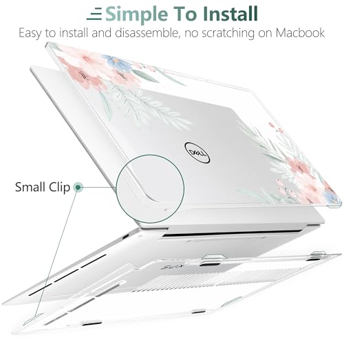 Batianda Lovely Flowers Case for Dell XPS 13 Laptop 2024 2025 | Fits Model 9340/9345/9350 13.4" Display, Lightweight Slim Hard Shell Protection for Women Students and Floral Lovers - color: Cute flower