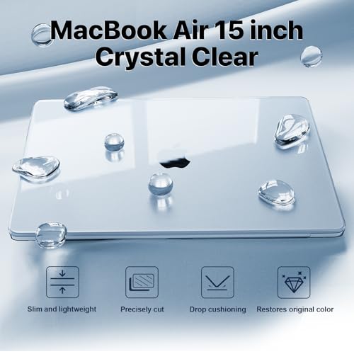 Macaset for MacBook Air 15 inch Case M5 M4 M3 M2 2026-2023 Mac Laptop Cover | Crystal Clear, Protective Hard Shell, Anti Crack, Ultra Thin & Lightweight, Non Slip, Easy Snap on, Premium Sturdy Plastic - color: Crystal Clear