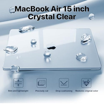Macaset for MacBook Air 15 inch Case M5 M4 M3 M2 2026-2023 Mac Laptop Cover | Crystal Clear, Protective Hard Shell, Anti Crack, Ultra Thin & Lightweight, Non Slip, Easy Snap on, Premium Sturdy Plastic - color: Crystal Clear
