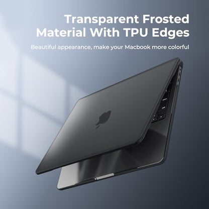 BlueSwan Anti-Cracking Case for MacBook Pro 13 inch M2 M1 2022-2016 | Anti-Scratch Protective Hard Case, Soft TPU Bumper, Drop Protection, Sturdy and Durable, Business & Travel, Frosted Black - color: Frosted Black, size: Pro 13-inch (2022-2016)