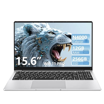 DUNHOO Laptop, 15.6’’ Laptop Computer with Celeron Processor N4000, 2Cores 2Threads, 8GB RAM DDR4 256GB SSD Laptops, UHD Graphics 600, Lap Top 180°Hinge, FHD 1920 * 1080, WiFi 5, BT 4.2, Win 11 Pro