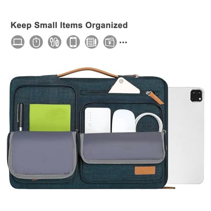 MOSISO 9-11 inch Tablet Sleeve Case for iPad A16 2025, iPad Air 11 inch M3 M2, iPad Pro 11 M4, iPad 10/9/8/7th, Galaxy Tab A9+/S9/S8/Plus 11, Side Open Carrying Bag with 4 Zipper Pockets, Teal Green - color: Teal Green, size: 11 inch