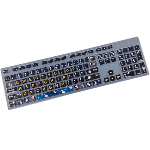 Keyboard Cover for Dell KM636 KB216 KB216t/d/p Keyboard, Dell Optiplex 3050 3240 5250 5460 7450 7050, Inspiron Desktop 3475 3477 3670 5400 5490 7700 7790 (Spaceman) - color: Spaceman