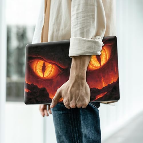 Reusable Universal Laptop Skin Sticker, Cut to Fit for 11.6–15.6 Inch Laptops, Waterproof Protective Film, No-Residue - Lava Dragon Eyes - color: Lava Dragon Eyes