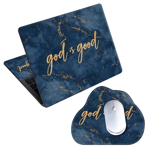 Laptop Skin Sticker Decal 15-15.6 Inch with Cute Mouse Pad, Universal Reusable Vinyl Sticker for 12.1 13 13.3 14 15.4 Inch Netbook and Notebook PC, God is Good - color: God Is Good