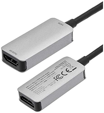 Amazon Basics USB-C 3.1 Male to HDMI Female Adapter for Phone and Tablet, 4K@60Hz, Portable, Plug and Play, Gray, 1.69 x 1.45 x 0.43 inches