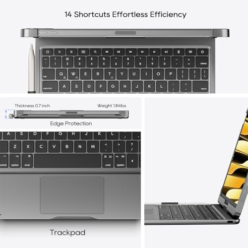 Keyboard Case iPad 10th 11th, Pro 11", Air 11" (M2-M4), (5th 4th Gen) Gray | Pekarejue 360° Rotatable, Trackpad, Backlit, Pencil Holder, Fit iPad A16, Air 11/10.9 inch, Pro 11" (1st-4th Gen, 2022-2018) - color: Space Gray, size: iPad 11th/10th Gen,Air 11/