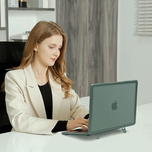 MOSISO Compatible with MacBook Air 13 inch Case M5 M4 M3 M2, Emerald Green | 4 in 1 Kit Anti-Crack Hard Shell with Kickstand for MacBook Air 13.6 inch Case 2026-2022 A3449 A3240 A3113 A2681 - color: Emerald Green