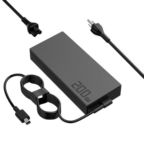 Ac Adapter 200w Adp-200jb K Power Supply Fit for Asus Rog Zephyrus G14 G16 Ga605w Gu605 Ga605 Tuf Gaming A14 Fa401 and Proart Px13 P16 H7606 Pz13 Hn7306 Laptops Charger Rectangle Connector (Black 02) - color: black 02