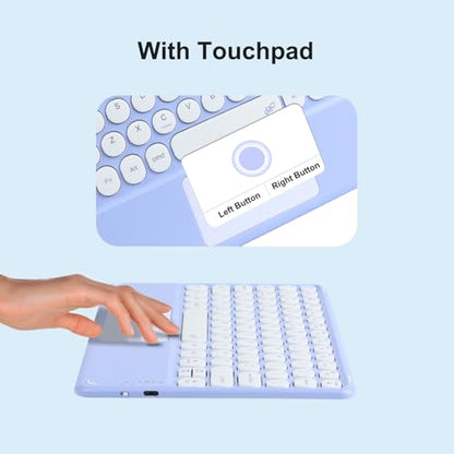 Thanice Wireless Keyboard with Touchpad,Ultra-Slim Portable Rechargeable Bluetooth Keyboard,Ipad Keyboard with Trackpad for OS Android Windows Devices(Purple) - color: purple