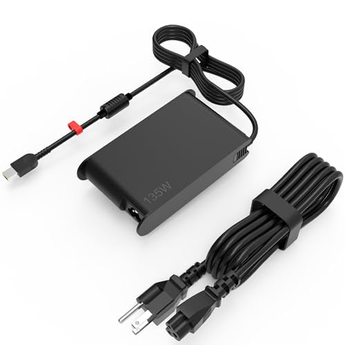 NEW 135W Laptop Charger Compatible with Lenovo IdeaPad Yoga Slim Creator 5 7 ThinkPad X1 Extreme Ideapad Gaming 3 Ideapad Yoga Legion 5 ThinkBook 15P Ideacentre AIO Thinkstation Power Supply Adapter - color: Dark