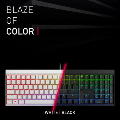Cherry MX 2.0S Wired Gaming Keyboard with RGB Lighting Different MX Switching Characteristics: MX Black, MX Blue, MX Brown, MX RED and MX Silent RED (White - MX Black Switch) - color: White - MX Black Switch