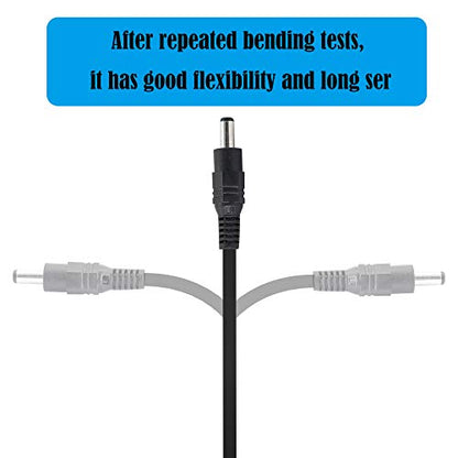 GINTOOYUN DC Y Splitter Cable 1 Male to 2 Female,5.5mm x 2.1mm DC Power Extension Adapter Cable,for CCTV Surveillance Cameras,Surveillance Routers,DVR,and More（2PCS
