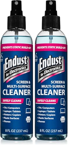 Endust for Electronics; Anti-Static, Screen & Multi-Surface Cleaner Pump Spray; Alcohol Free, Ammonia Free; 8 Fl oz (097000) (Pack of 2) - size: 8 oz (97000) (Pack of 2)